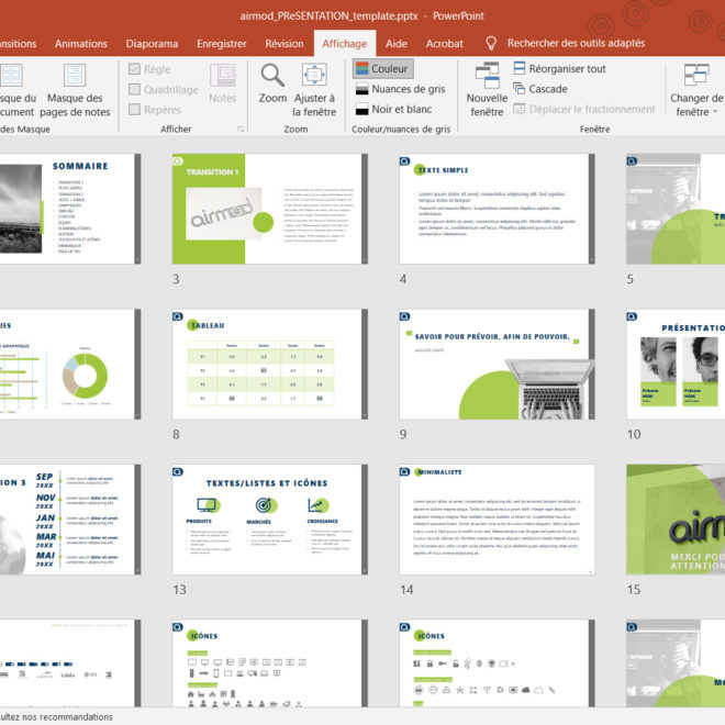 airmod template powerpoint - les pages